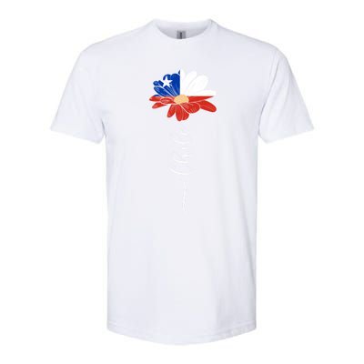 Chile Flag Sunflower Vintage Chileans Lover Taiwan Gift Softstyle CVC T-Shirt