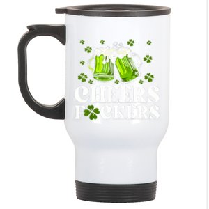 Cheers Fuckers St Patricks Day Funny Beer Drinking Mugs Stainless Steel Travel Mug