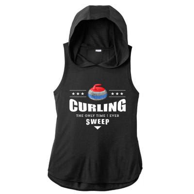 Curling Funny Sweep Curling Team Gift Ladies PosiCharge Tri-Blend Wicking Draft Hoodie Tank