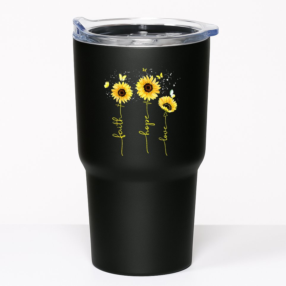 Christian for  Sunflower Faith Hope Love Tumbler