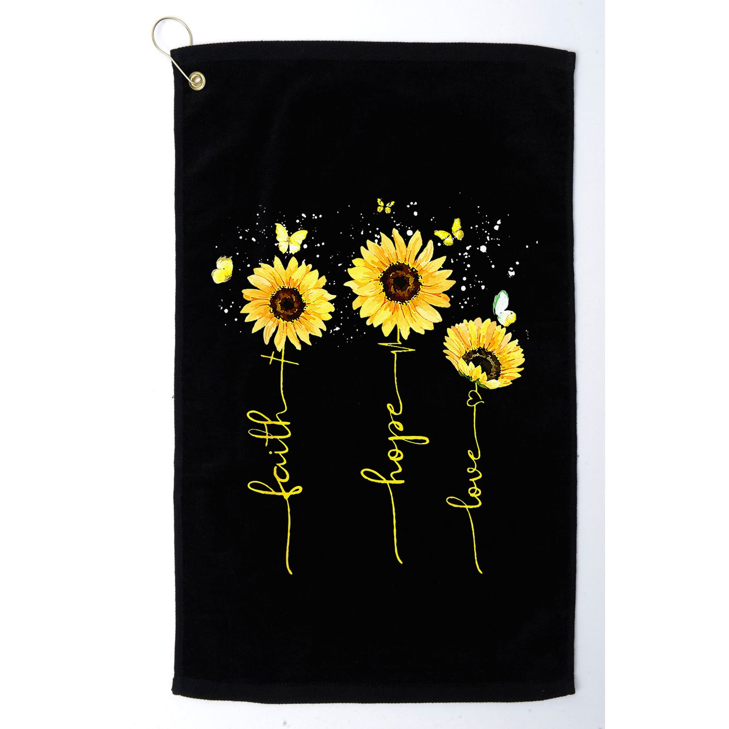 Christian for  Sunflower Faith Hope Love Golf Towel