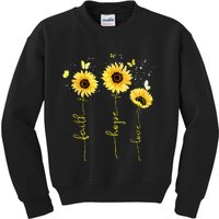 Christian for  Sunflower Faith Hope Love Kids Sweatshirt