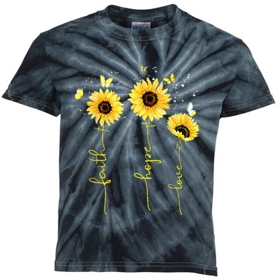 Christian for  Sunflower Faith Hope Love Kids Tie-Dye T-Shirt