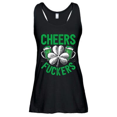 Cheers Fuckers St.Patricks Day Drinking Irish Ladies Essential Flowy Tank