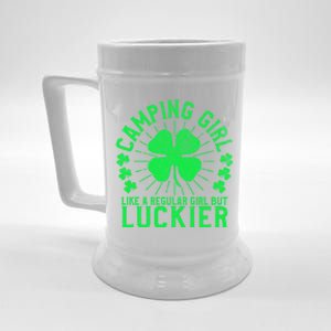 Camping Funny St Patrick's Day Female Camper Camp Lover Meaningful Gift Beer Stein