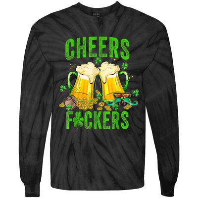 Cheers Fuckers St Patricks Day Men Women Beer Drinking Mugs Tie-Dye Long Sleeve Shirt