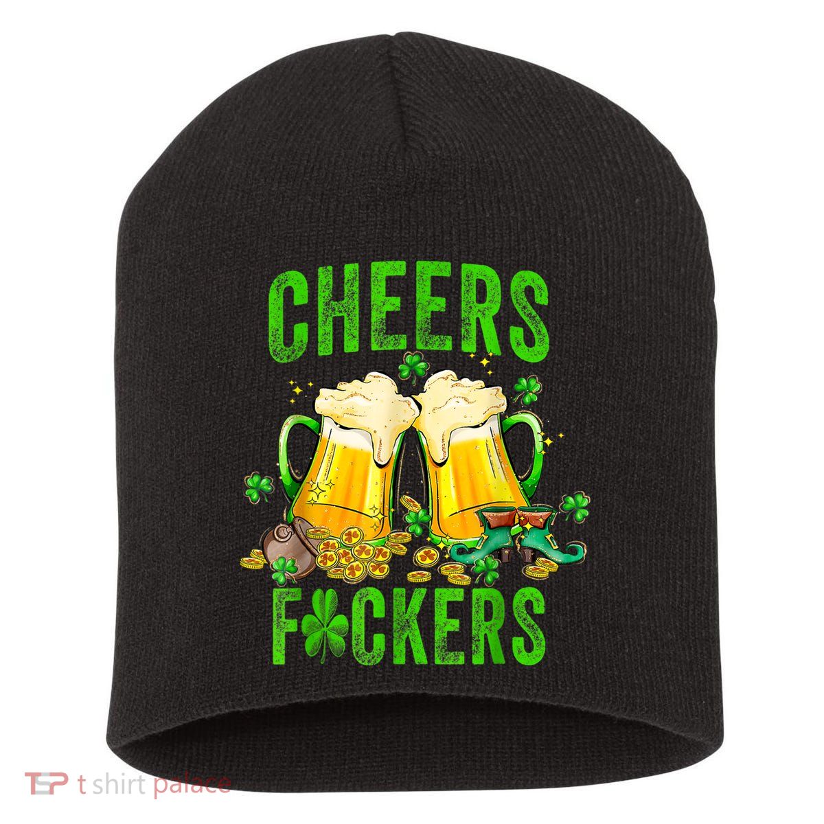 Cheers Fuckers St Patricks Day Men Women Beer Drinking Mugs Short Acrylic Beanie