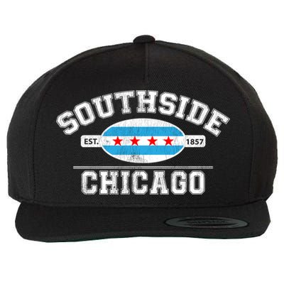 Chicago Flaggift Southside Chicagogift City Of Chicago Flag Meaningful Gift Wool Snapback Cap