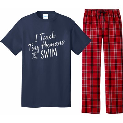 Cute Funny Swim Coach Gift Tiny Humans Swimming Instructor Pajama Set