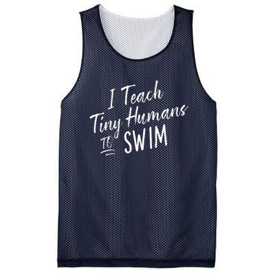 Cute Funny Swim Coach Gift Tiny Humans Swimming Instructor Mesh Reversible Basketball Jersey Tank