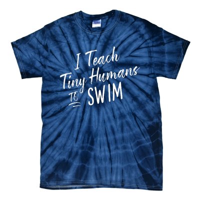 Cute Funny Swim Coach Gift Tiny Humans Swimming Instructor Tie-Dye T-Shirt