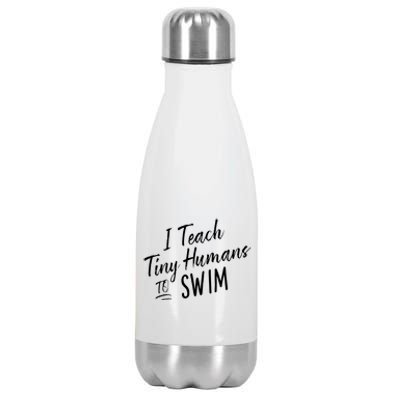 Cute Funny Swim Coach Gift Tiny Humans Swimming Instructor Stainless Steel Insulated Water Bottle