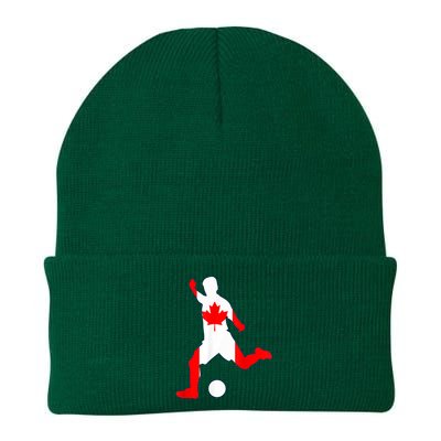 Canada Flag Soccer Player Canadian Pride Knit Cap Winter Beanie