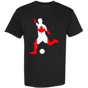 Canada Flag Soccer Player Canadian Pride Garment-Dyed Heavyweight T-Shirt