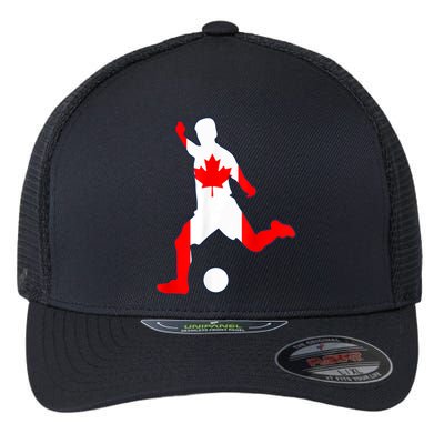 Canada Flag Soccer Player Canadian Pride Flexfit Unipanel Trucker Cap