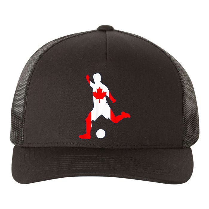 Canada Flag Soccer Player Canadian Pride Yupoong Adult 5-Panel Trucker Hat