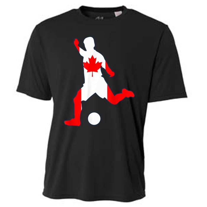 Canada Flag Soccer Player Canadian Pride Cooling Performance Crew T-Shirt