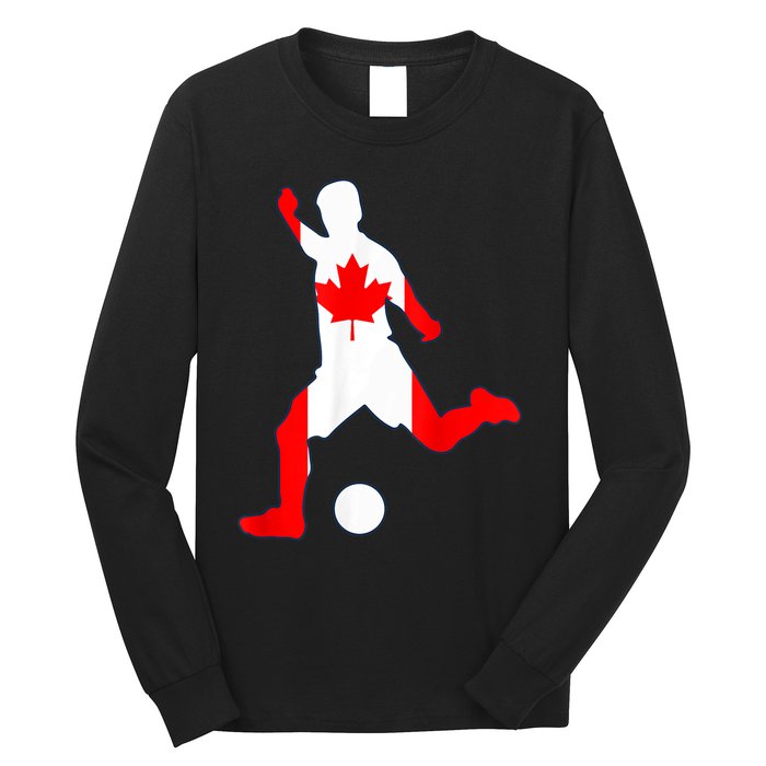 Canada Flag Soccer Player Canadian Pride Long Sleeve Shirt