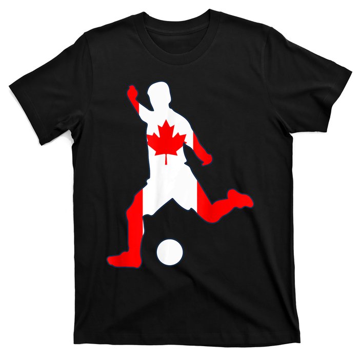 Canada Flag Soccer Player Canadian Pride T-Shirt