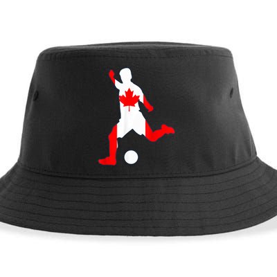 Canada Flag Soccer Player Canadian Pride Sustainable Bucket Hat