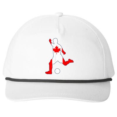 Canada Flag Soccer Player Canadian Pride Snapback Five-Panel Rope Hat