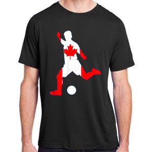 Canada Flag Soccer Player Canadian Pride Adult ChromaSoft Performance T-Shirt