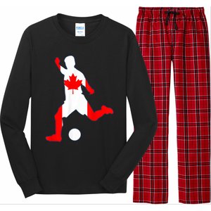 Canada Flag Soccer Player Canadian Pride Long Sleeve Pajama Set