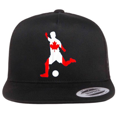 Canada Flag Soccer Player Canadian Pride Flat Bill Trucker Hat