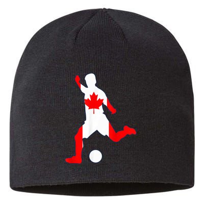 Canada Flag Soccer Player Canadian Pride Sustainable Beanie