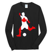 Canada Flag Soccer Player Canadian Pride Tall Long Sleeve T-Shirt