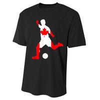 Canada Flag Soccer Player Canadian Pride Performance Sprint T-Shirt