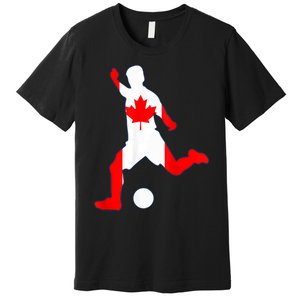 Canada Flag Soccer Player Canadian Pride Premium T-Shirt