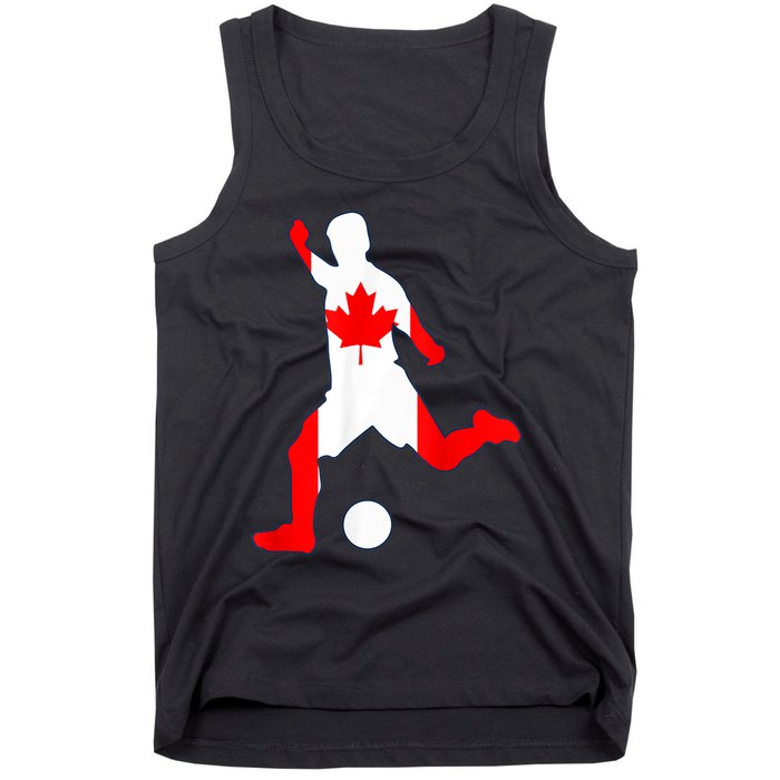 Canada Flag Soccer Player Canadian Pride Tank Top