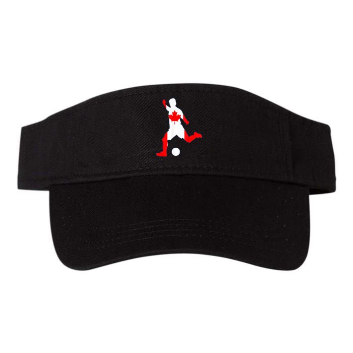 Canada Flag Soccer Player Canadian Pride Valucap Bio-Washed Visor