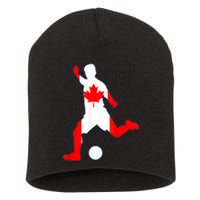 Canada Flag Soccer Player Canadian Pride Short Acrylic Beanie