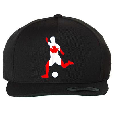 Canada Flag Soccer Player Canadian Pride Wool Snapback Cap