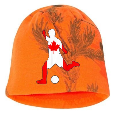 Canada Flag Soccer Player Canadian Pride Kati - Camo Knit Beanie