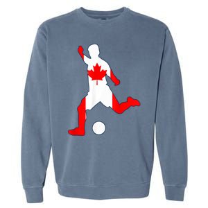 Canada Flag Soccer Player Canadian Pride Garment-Dyed Sweatshirt