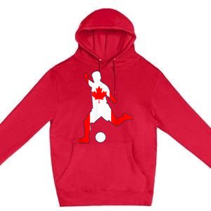 Canada Flag Soccer Player Canadian Pride Premium Pullover Hoodie