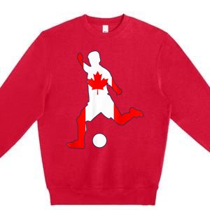 Canada Flag Soccer Player Canadian Pride Premium Crewneck Sweatshirt