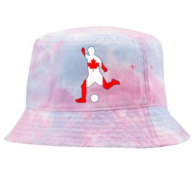 Canada Flag Soccer Player Canadian Pride Tie-Dyed Bucket Hat