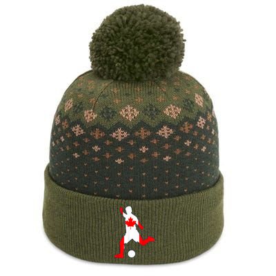 Canada Flag Soccer Player Canadian Pride The Baniff Cuffed Pom Beanie