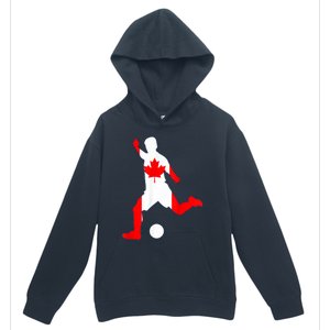 Canada Flag Soccer Player Canadian Pride Urban Pullover Hoodie