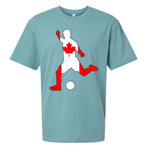 Canada Flag Soccer Player Canadian Pride Sueded Cloud Jersey T-Shirt