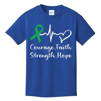 Courage Faith Strength Hope Ney Disease Awareness Support Great Gift Kids T-Shirt