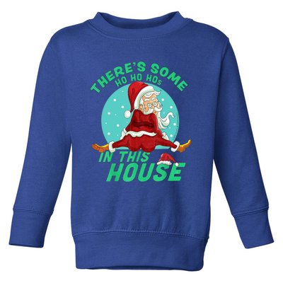 Christmas Funny Santa Theres Some Ho Ho Hos In This House Gift Toddler Sweatshirt