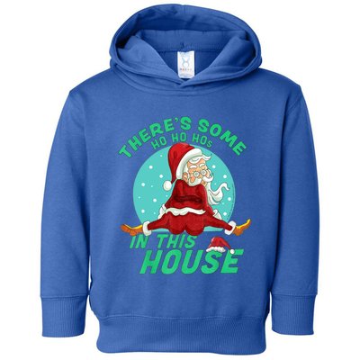 Christmas Funny Santa Theres Some Ho Ho Hos In This House Gift Toddler Hoodie