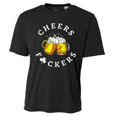 Cheers Fuckers St Patricks Day, Beer Drinking Cooling Performance Crew T-Shirt