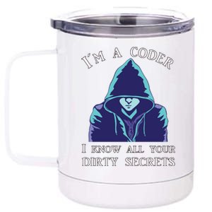 Coder For Software Developer And Software Engineer Meaningful Gift 12 oz Stainless Steel Tumbler Cup