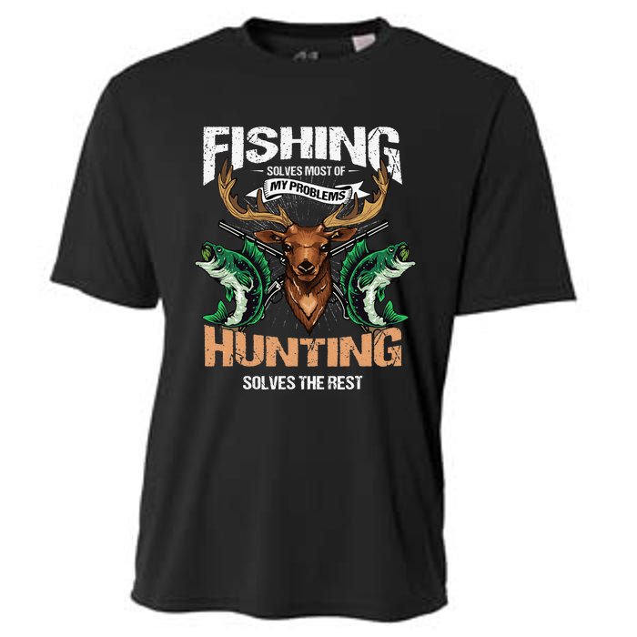 Cute Fishing Solves Most Of My Problems Deer Hunting Cooling Performance Crew T-Shirt